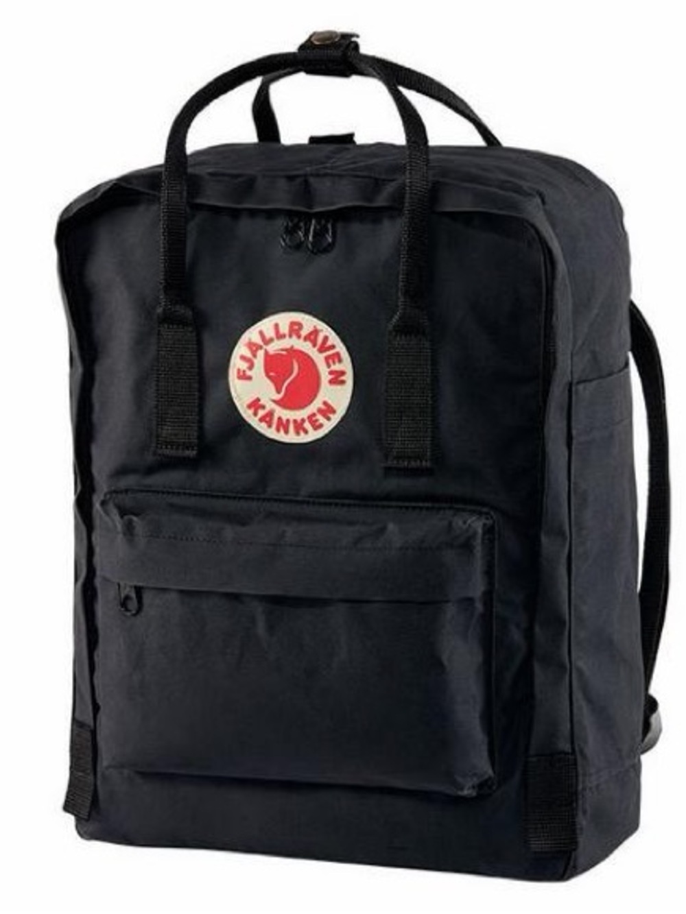 Fjallraven Kanken Backpack in Black with Red Logo